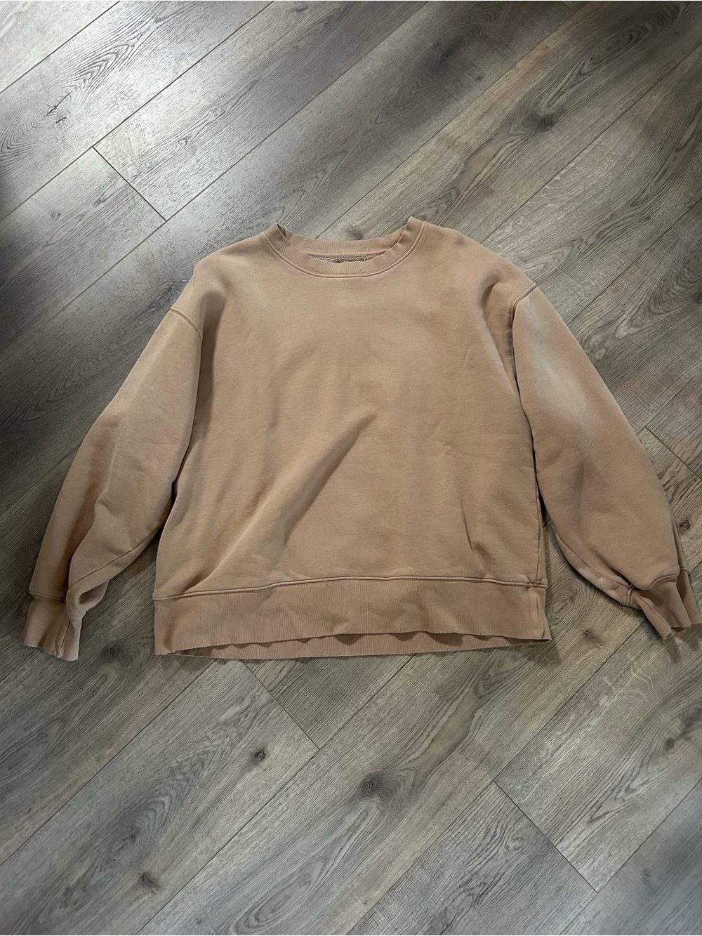 TNA Cozy Fleece Crewneck Sweater in Tan
